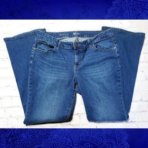 Style and Co Jeans Womens Curvy Boot Leg Mid Rise Stretch Denim 14S 14 Short